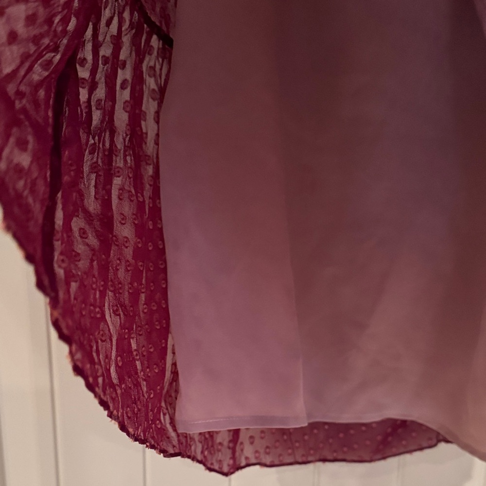 Aratta Deep Burgundy Sheer Blouse - Picture 3 of 5